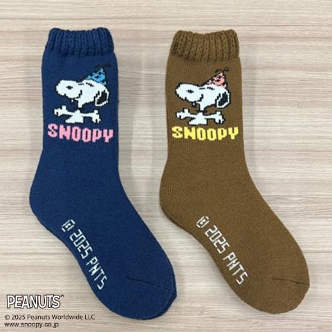 レディース　2足組ソックス（FIBER HEAT×SNOOPY）