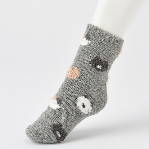 レディース　クルーソックス（こだわりの逸品）ネコ柄