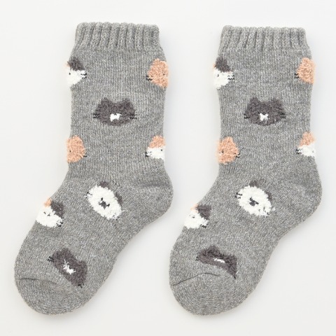 レディース　クルーソックス（こだわりの逸品）ネコ柄