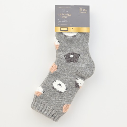レディース　クルーソックス（こだわりの逸品）ネコ柄