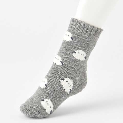 レディース　クルーソックス（こだわりの逸品）シマエナガ柄