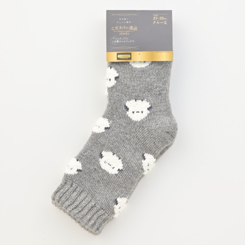 レディース　クルーソックス（こだわりの逸品）シマエナガ柄