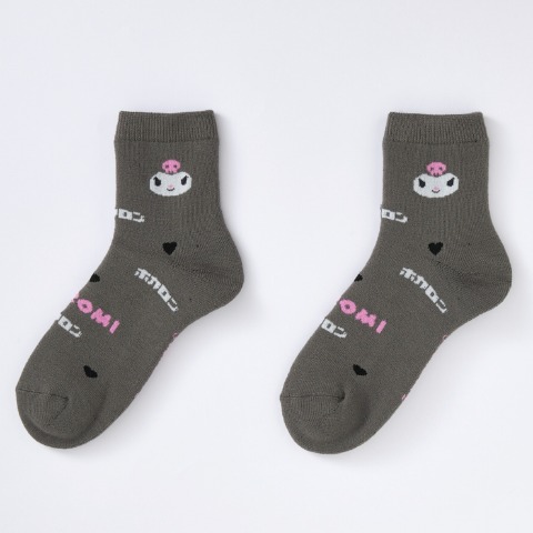 レディース　総パイル裏起毛クルーソックス（クロミ・ホカロン）