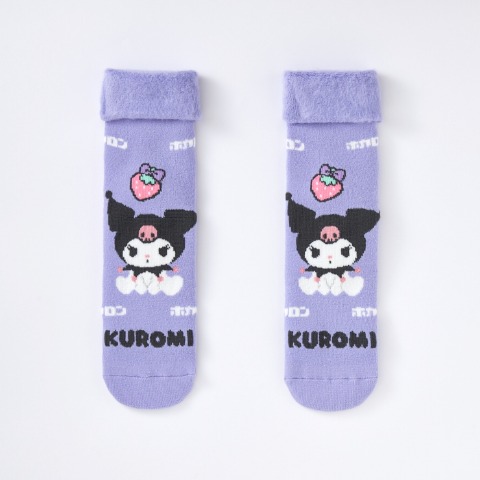 レディース　総パイル裏起毛クルーソックス（クロミ・ホカロン）