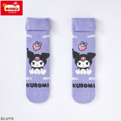 レディース　総パイル裏起毛クルーソックス（クロミ・ホカロン）