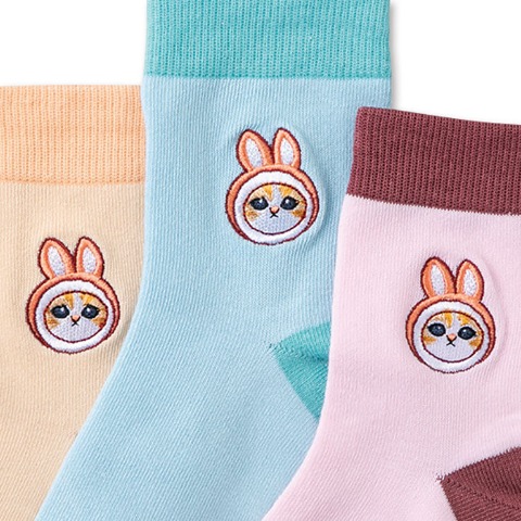 レディース　3足組ソックス（mofusand）