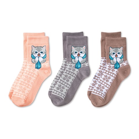 レディース　3足組ソックス（mofusand）