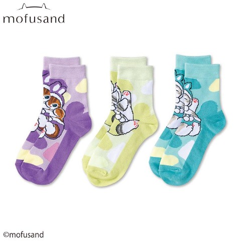 レディース　3足組ソックス（mofusand）