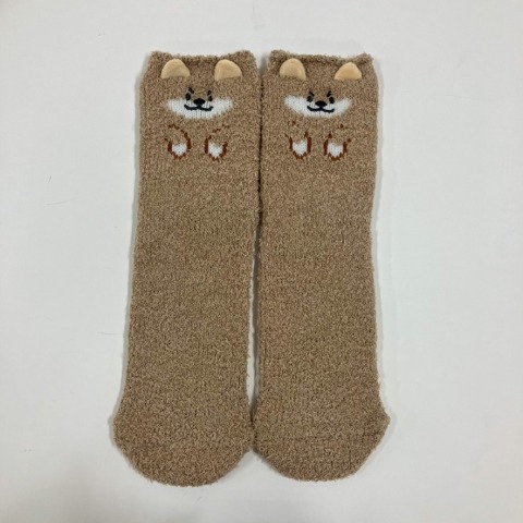 レディース　クルーソックス（チワワの、のぶなが）