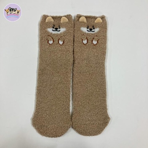 レディース　クルーソックス（チワワの、のぶなが）