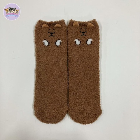 レディース　クルーソックス（チワワの、のぶなが）