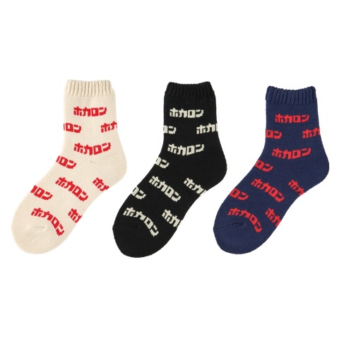 レディース　3足組ソックス（FIBER HEAT×ホカロン）