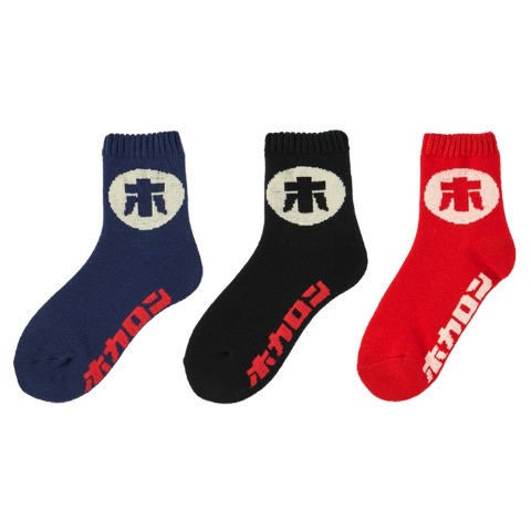 レディース　3足組ソックス（FIBER HEAT×ホカロン）