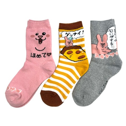 レディース　クルー丈 総パイルソックス（スキウサギ）