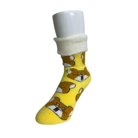 レディース　クルー丈 裏起毛ソックス（スキネズミ）