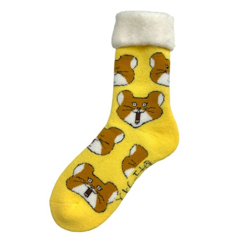 レディース　クルー丈 裏起毛ソックス（スキネズミ）