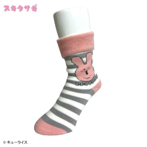 レディース　クルー丈 裏起毛ソックス（スキウサギ）