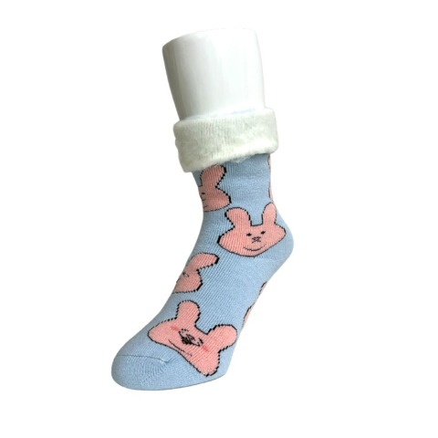 レディース　クルー丈 裏起毛ソックス（スキウサギ）