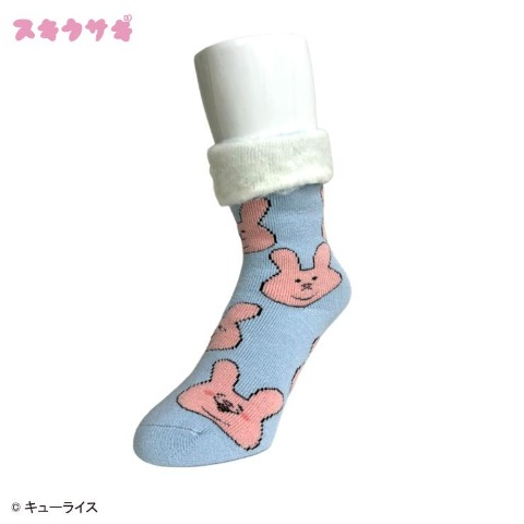レディース　クルー丈 裏起毛ソックス（スキウサギ）