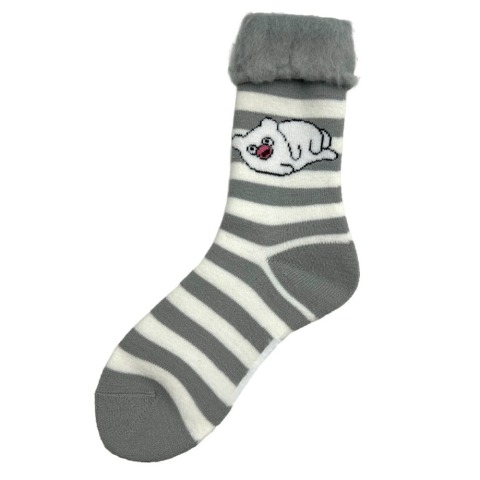 レディース　クルー丈 裏起毛ソックス（ハッチンパモス）