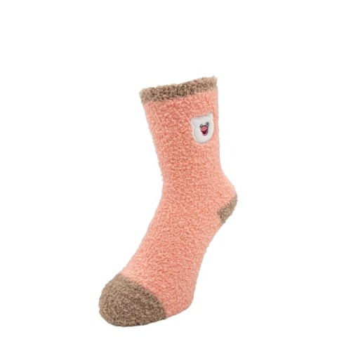 レディース　クルー丈 ふわふわ刺繍ソックス（ハッチンパモス）