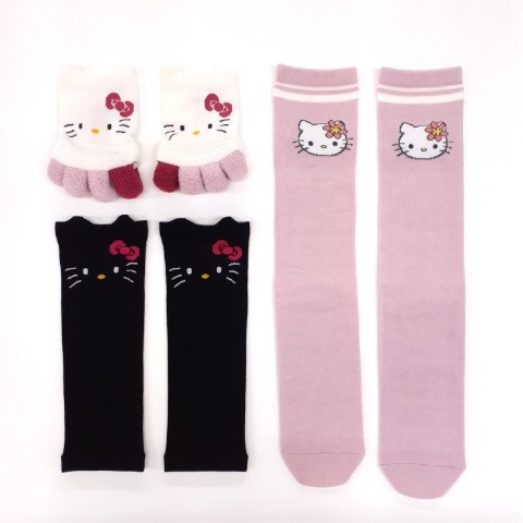 レディース　3足組ソックス ハッピーバッグ（ハローキティ）