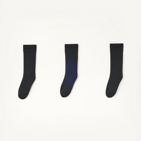 レディース　3足組裏起毛クルーソックス（Hina）