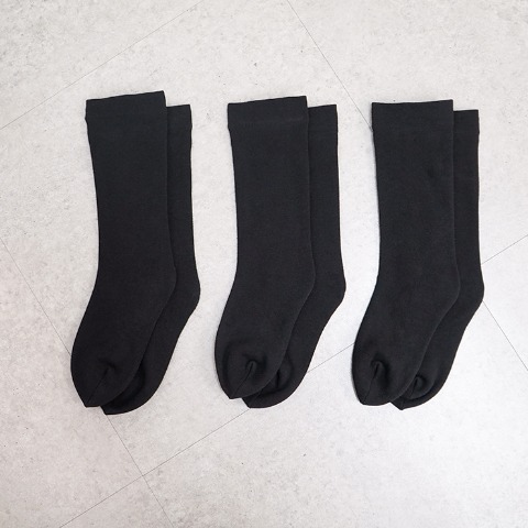 レディース　3足組裏起毛クルーソックス（Hina）