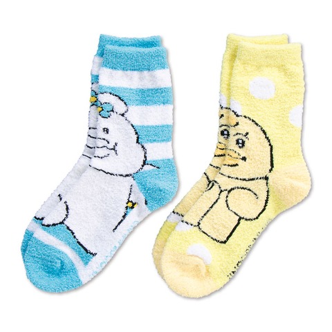 レディース もこもこ靴下 2足組（んぽちゃむ）