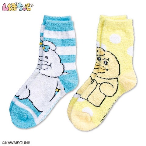レディース もこもこ靴下 2足組（んぽちゃむ）