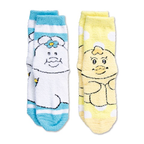 レディース もこもこ靴下 2足組（んぽちゃむ）