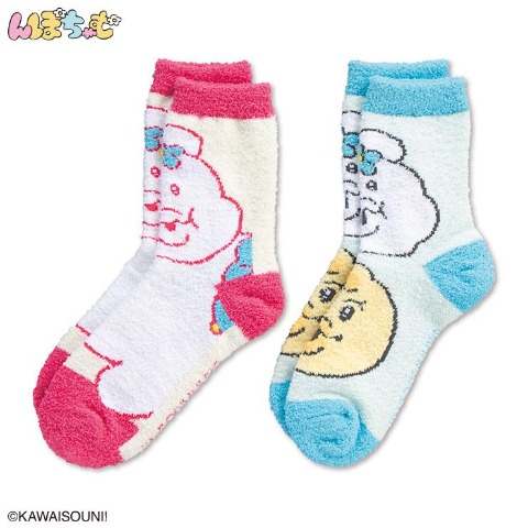 レディース もこもこ靴下 2足組（んぽちゃむ）