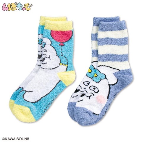 レディース もこもこ靴下 2足組（んぽちゃむ）