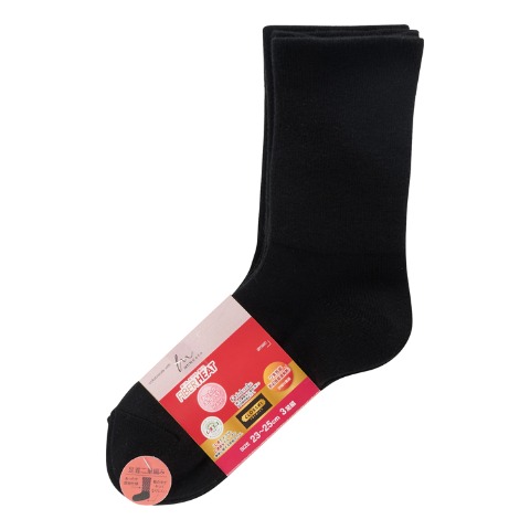 レディース　3足組ソックス（FIBER HEAT×MUMU）