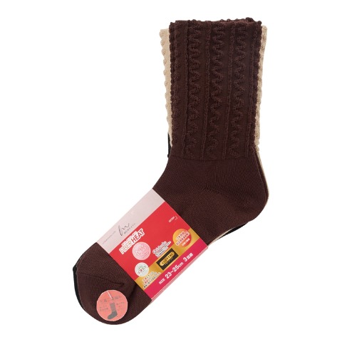 レディース　3足組ソックス（FIBER HEAT×MUMU）