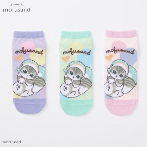 レディース　ソックス（mofusand・3足組）