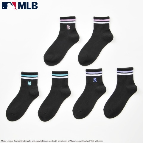レディース 3足組ショートソックス（MLB）