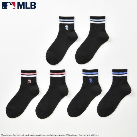 レディース 3足組ショートソックス（MLB）