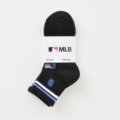 レディース 3足組ショートソックス（MLB）