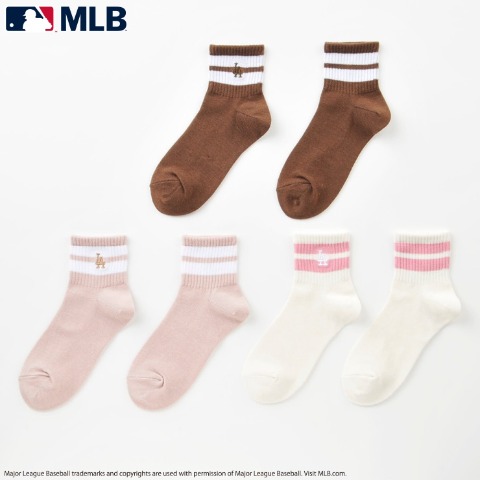 レディース 3足組ショートソックス（MLB）