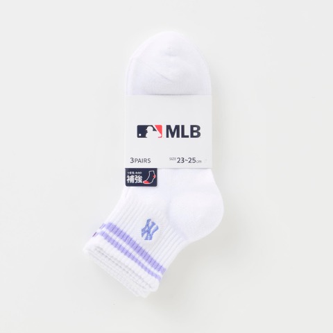 レディース 3足組ショートソックス（MLB）