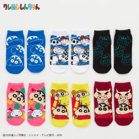 レディース　6足組ソックス（クレヨンしんちゃん）
