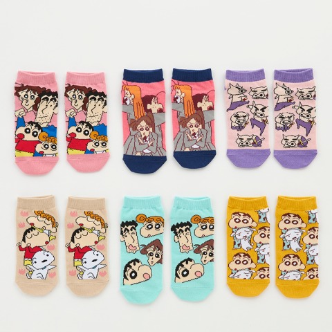 レディース　6足組ソックス（クレヨンしんちゃん）
