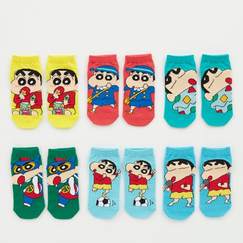 レディース　6足組ソックス（クレヨンしんちゃん）