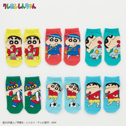 レディース　6足組ソックス（クレヨンしんちゃん）