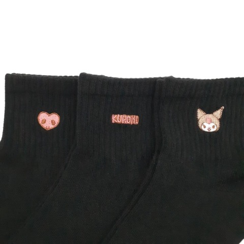 レディース　3足組ソックス（クロミ）