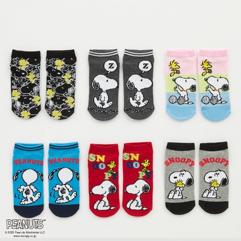レディース　6足組ソックス（PEANUTS）