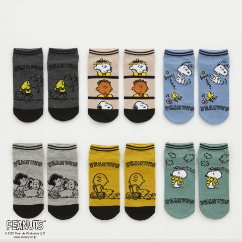 レディース　6足組ソックス（PEANUTS）