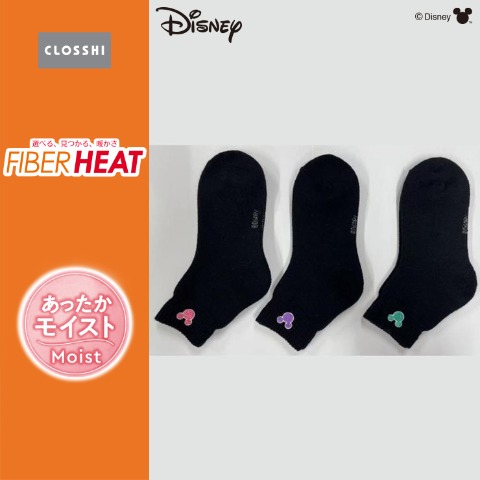レディース　ソックス（ミッキーマウス・FIBER HEAT）