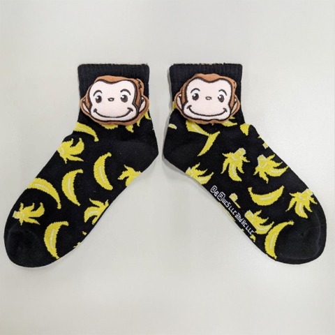 レディース　マスコット付きソックス（おさるのジョージ）